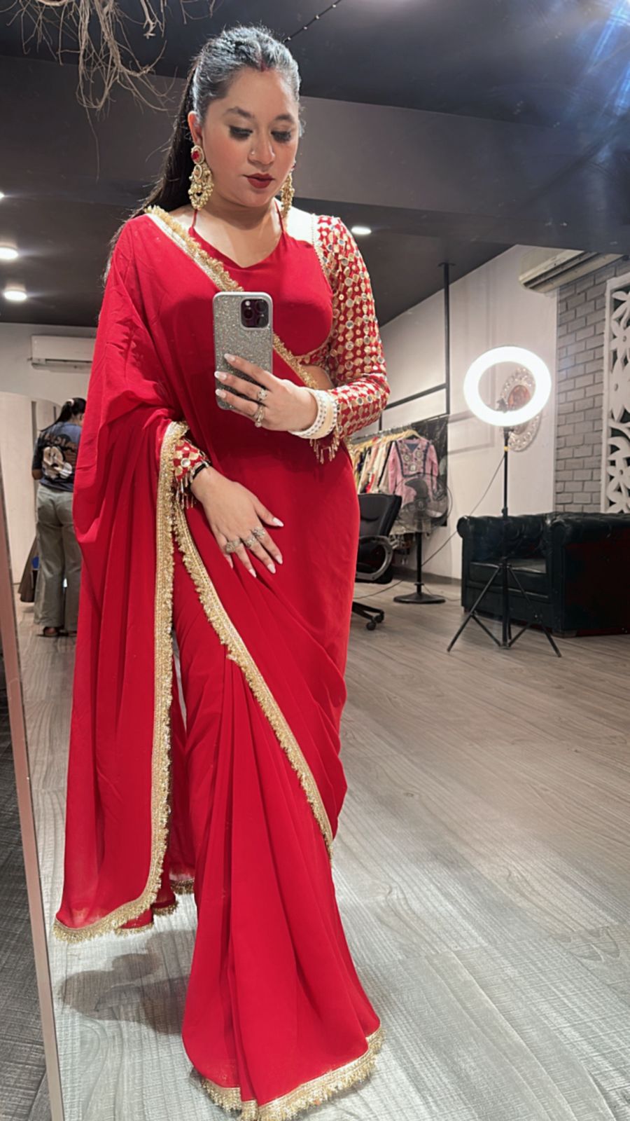 Doli Red Designer Saree