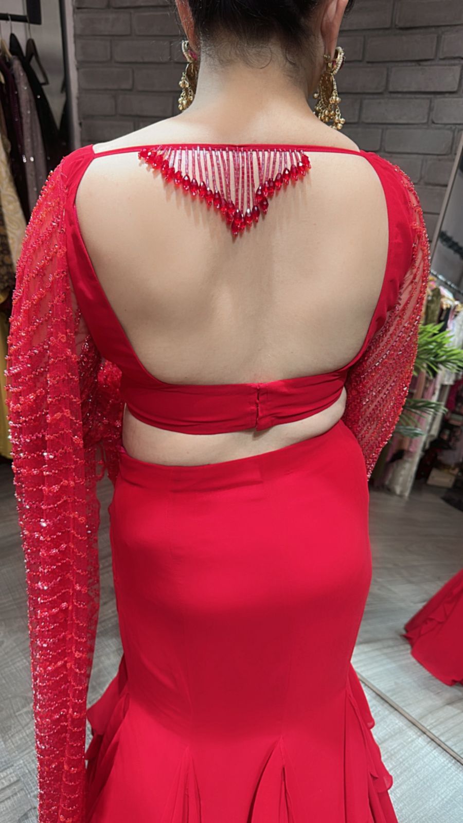 Karwa Red Designer Saree