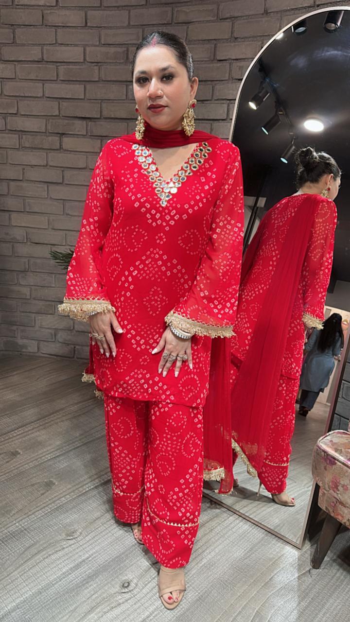 Mehfil lal Leheriya Mirror Suit