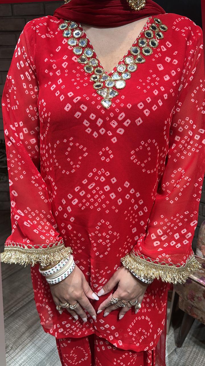 Mehfil lal Leheriya Mirror Suit