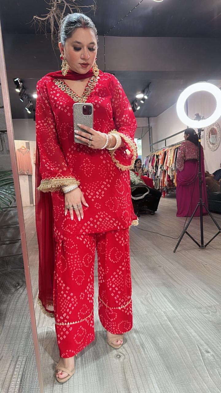 Mehfil lal Leheriya Mirror Suit