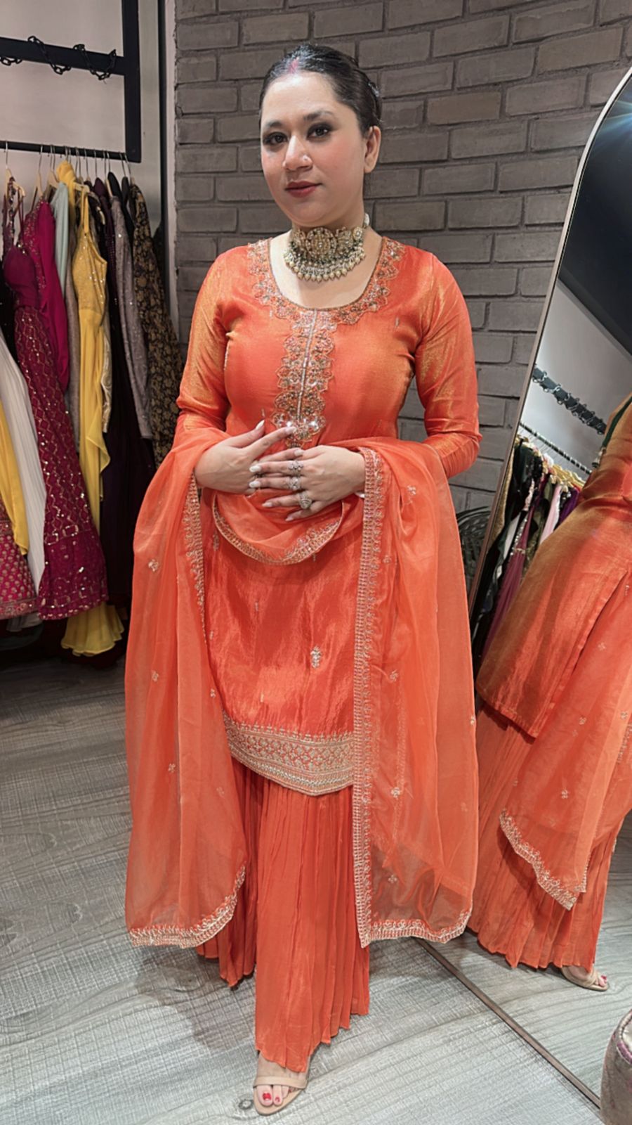 Hazel Rust Sharara Designer suit