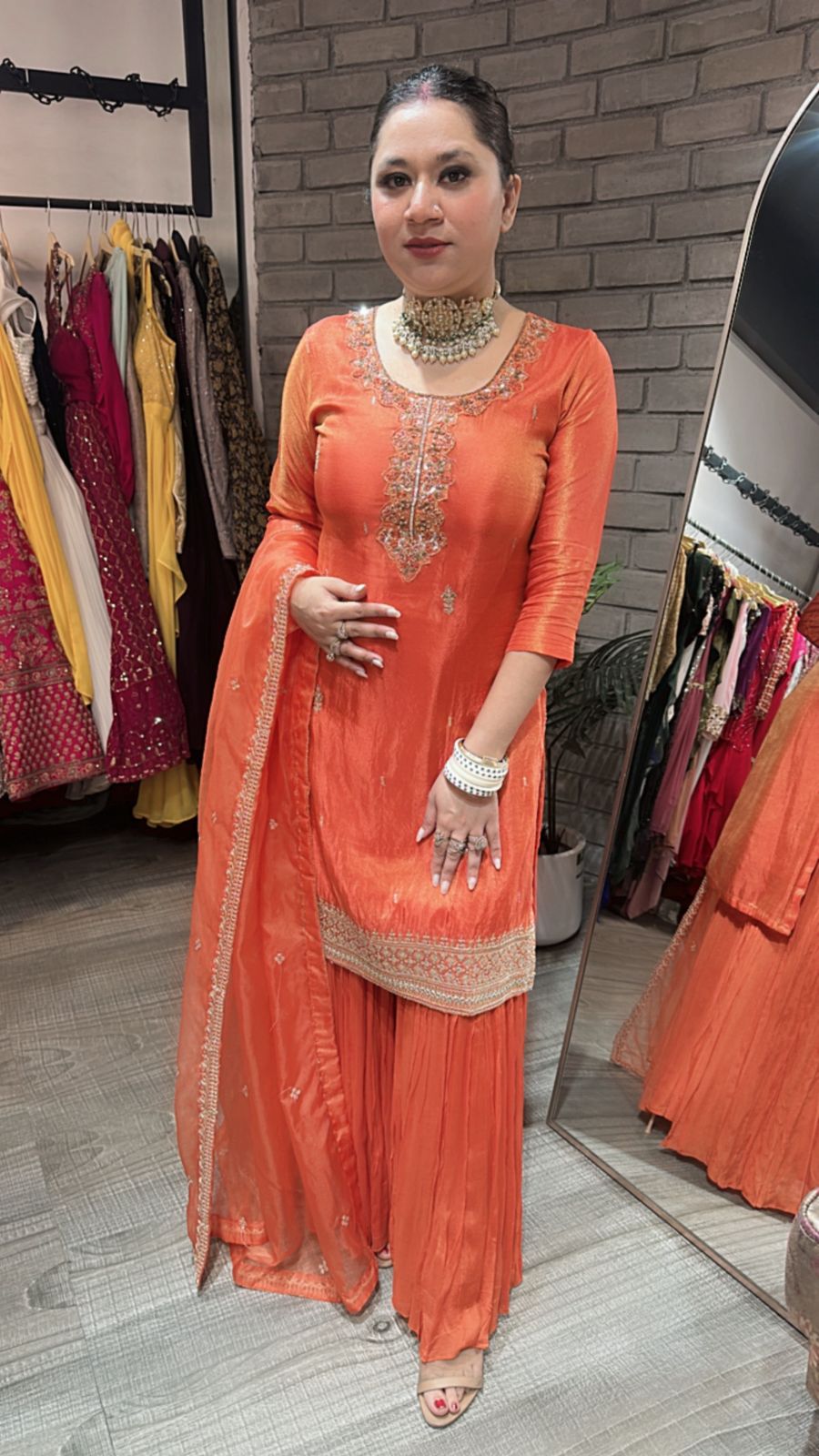 Hazel Rust Sharara Designer suit