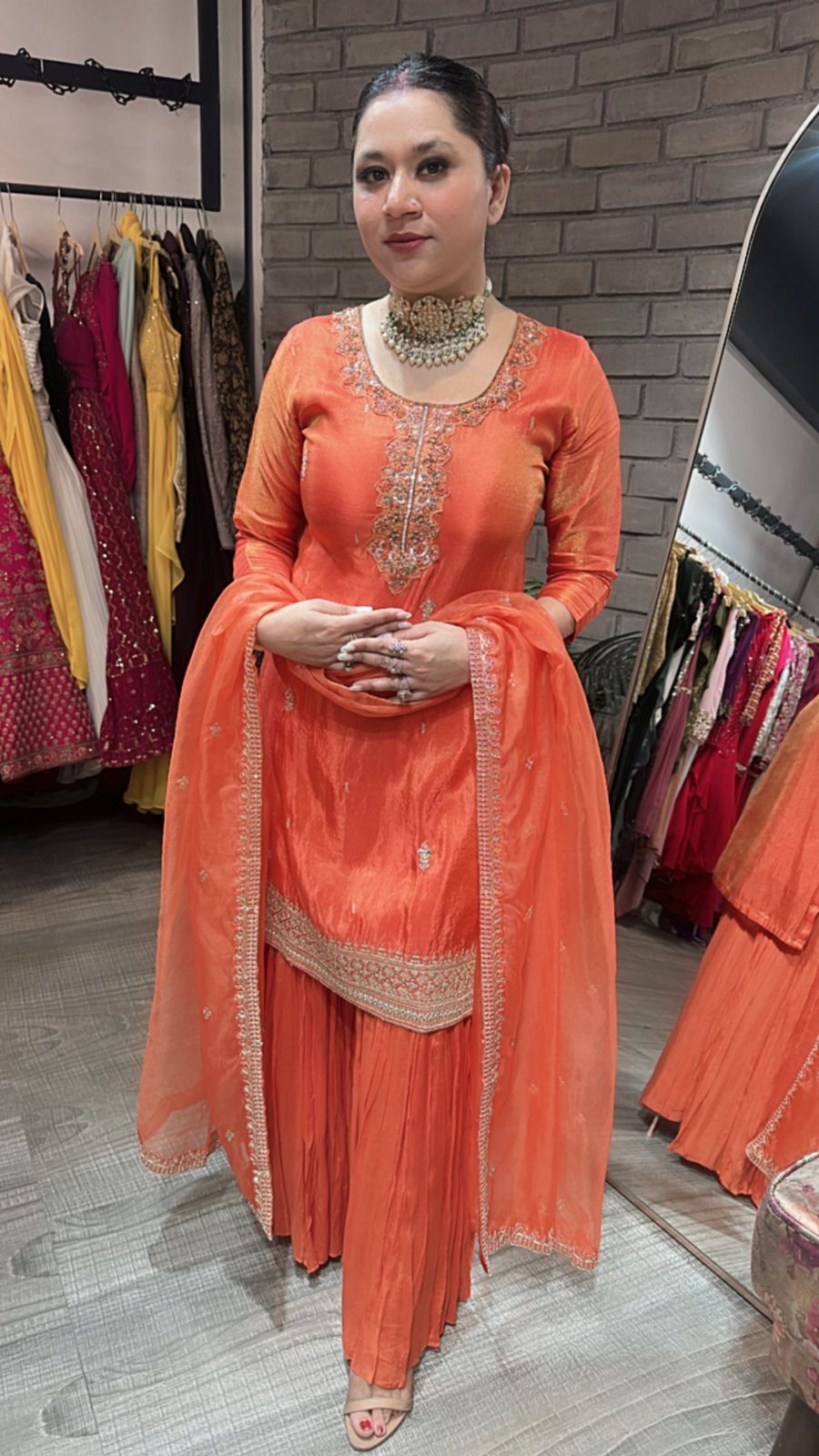 Hazel Rust Sharara Designer suit
