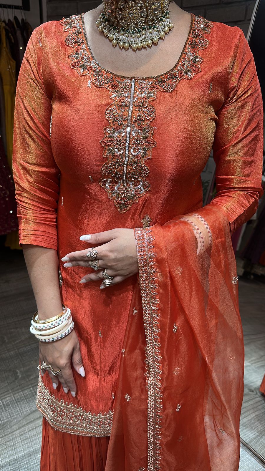 Hazel Rust Sharara Designer suit