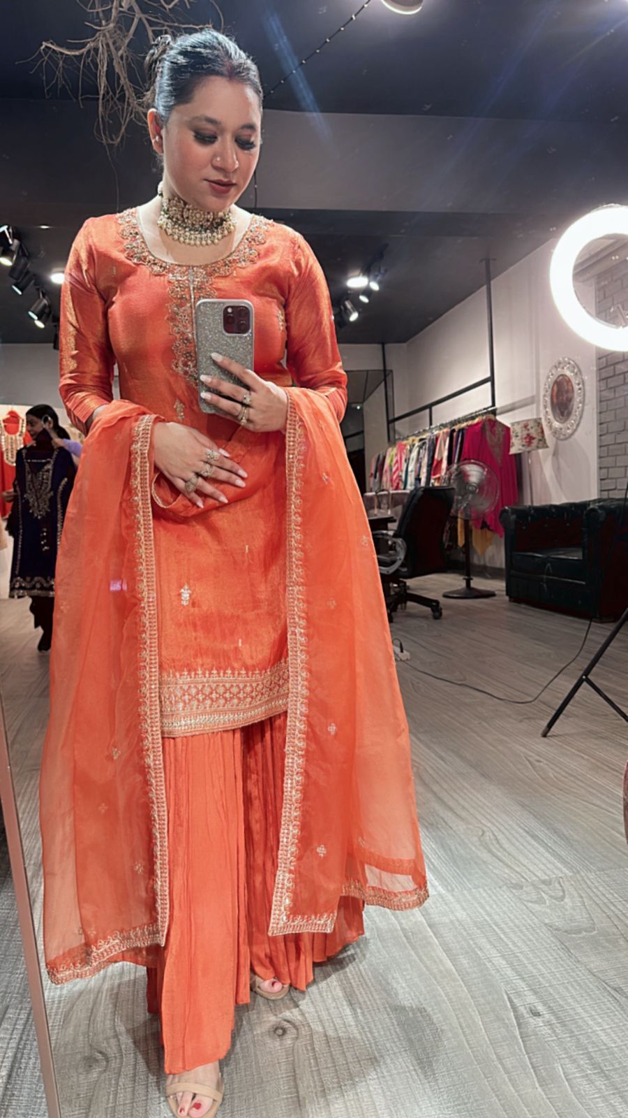 Hazel Rust Sharara Designer suit