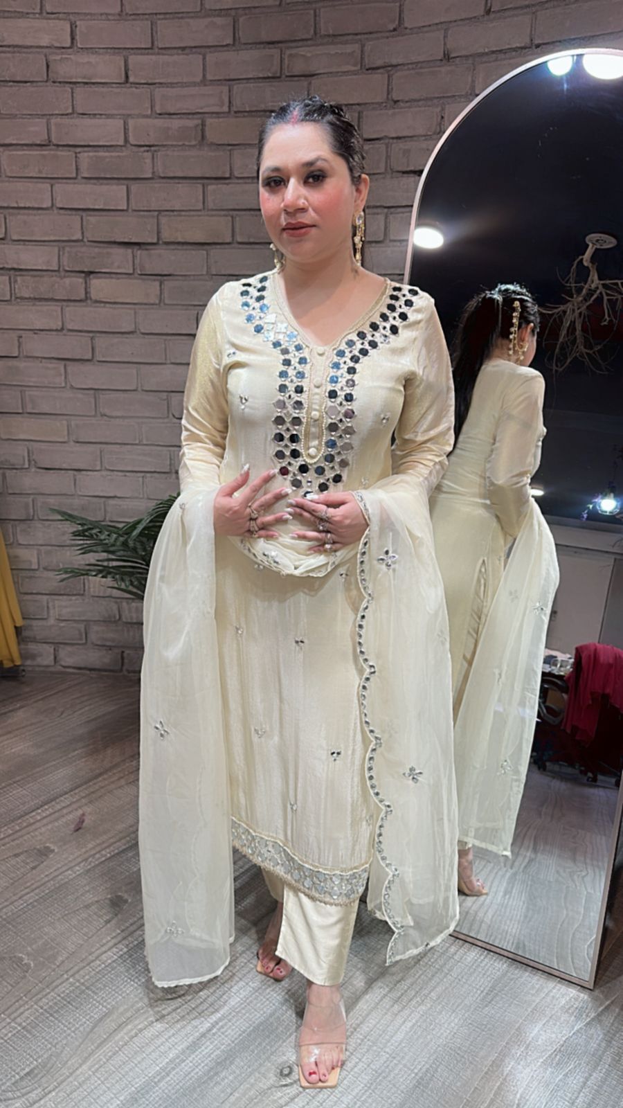 Mumtaz Mirror work Designer Suit
