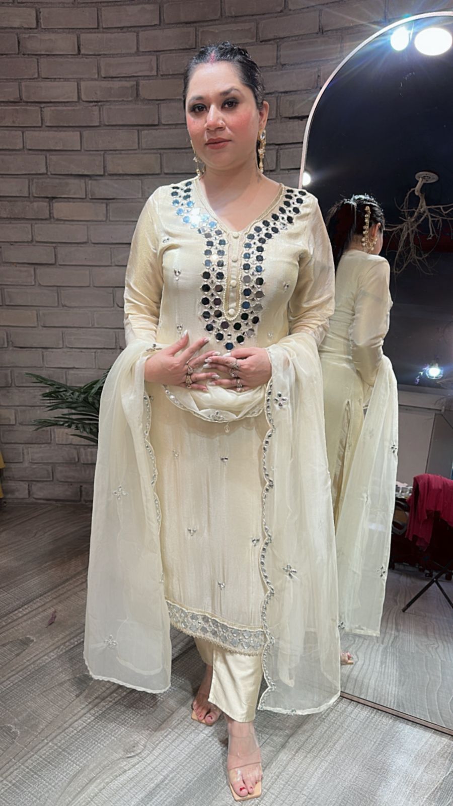 Mumtaz Mirror work Designer Suit