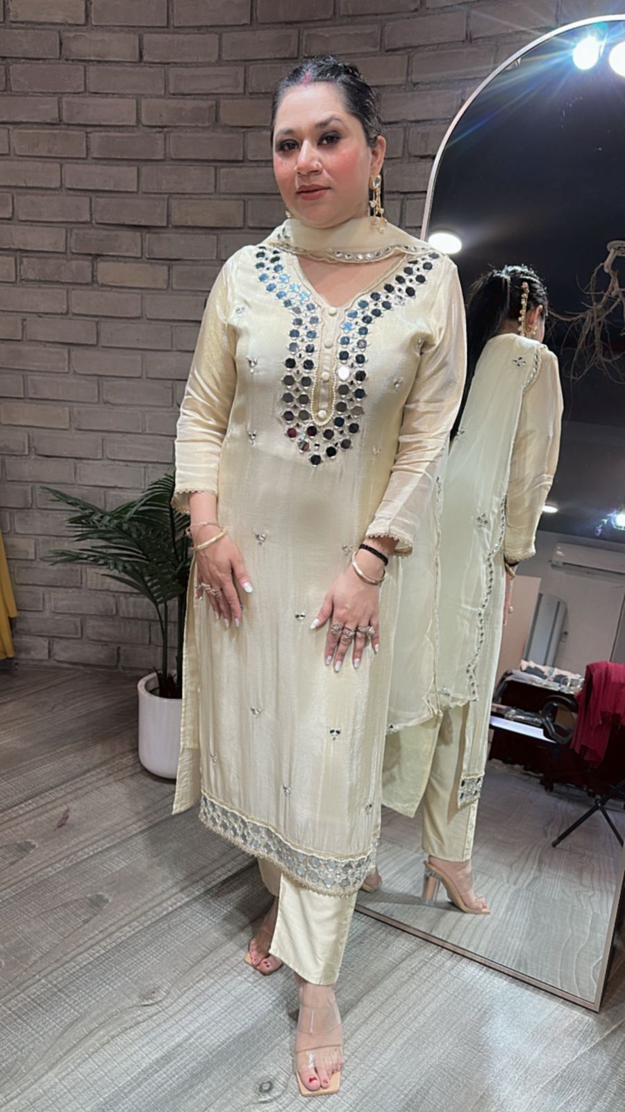 Mumtaz Mirror work Designer Suit