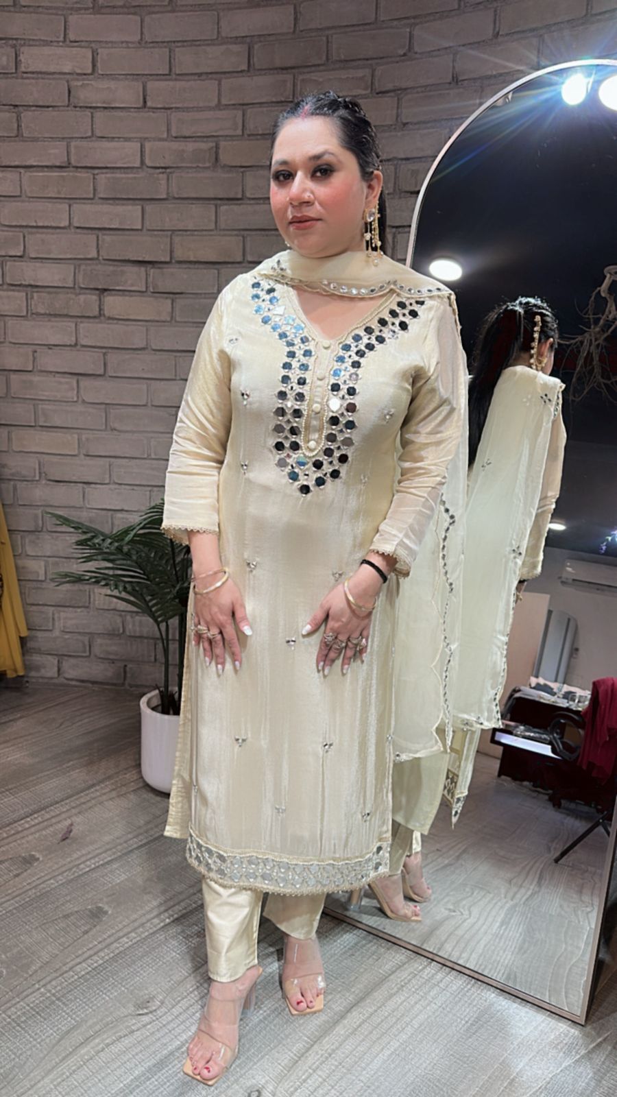 Mumtaz Mirror work Designer Suit