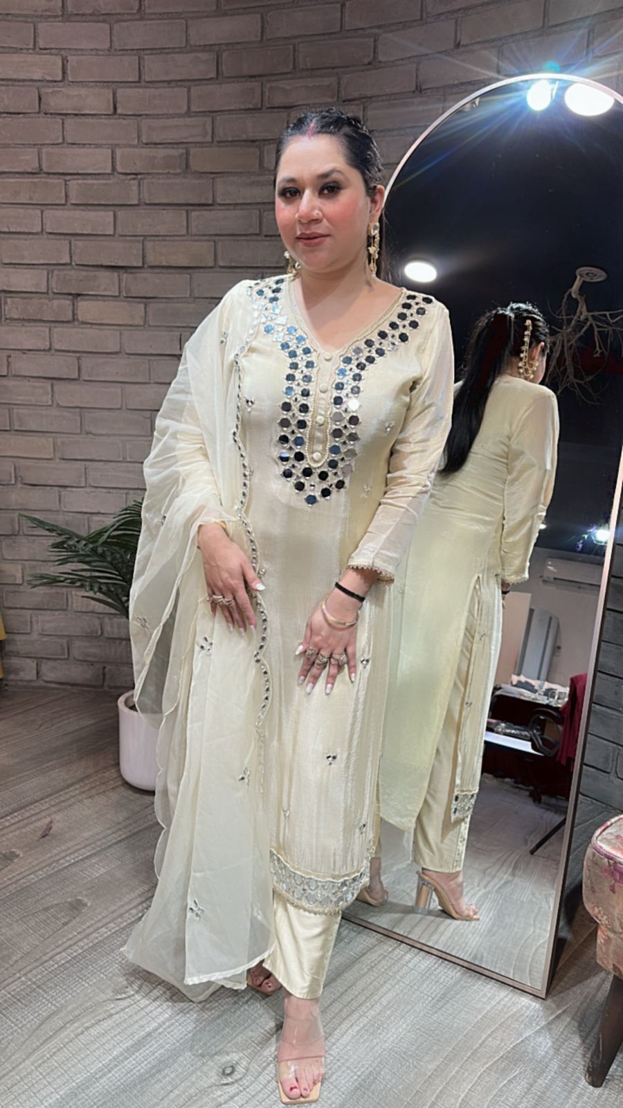 Mumtaz Mirror work Designer Suit