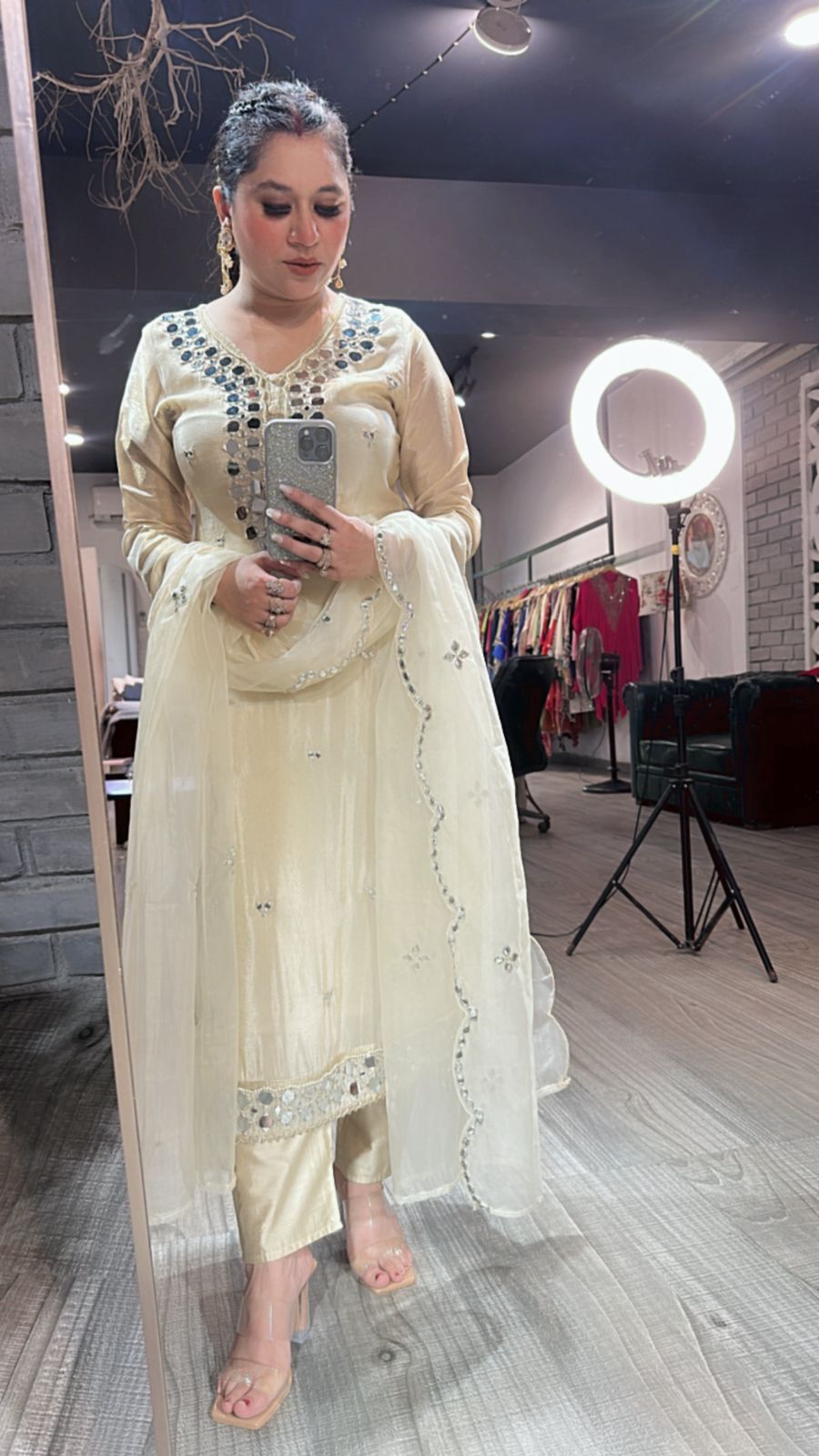Mumtaz Mirror work Designer Suit