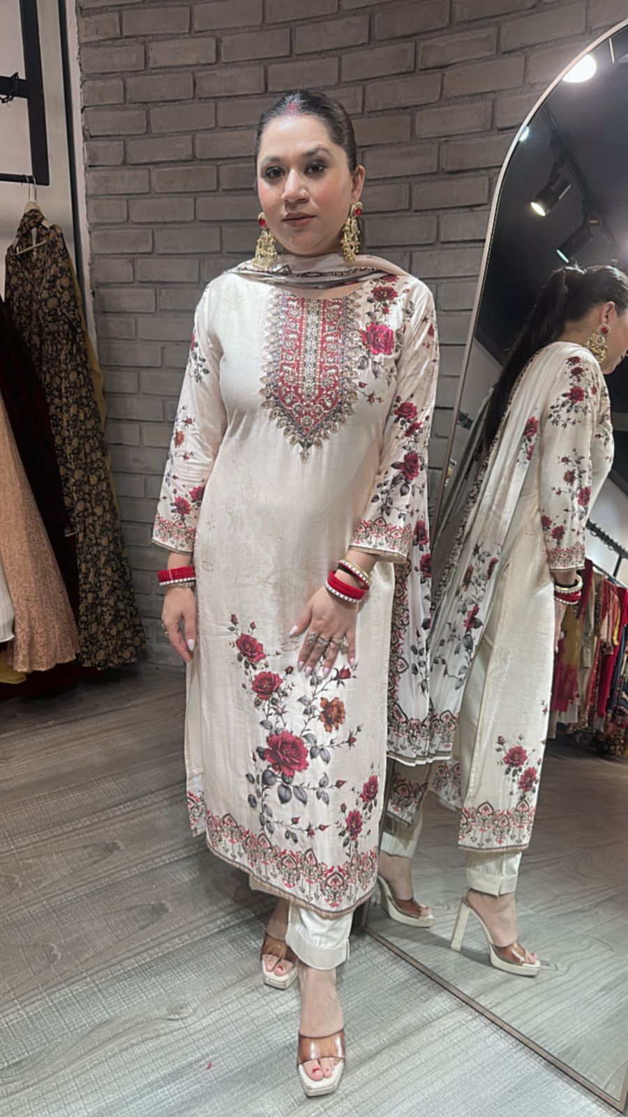 Diwali Floral Dupatta Suit