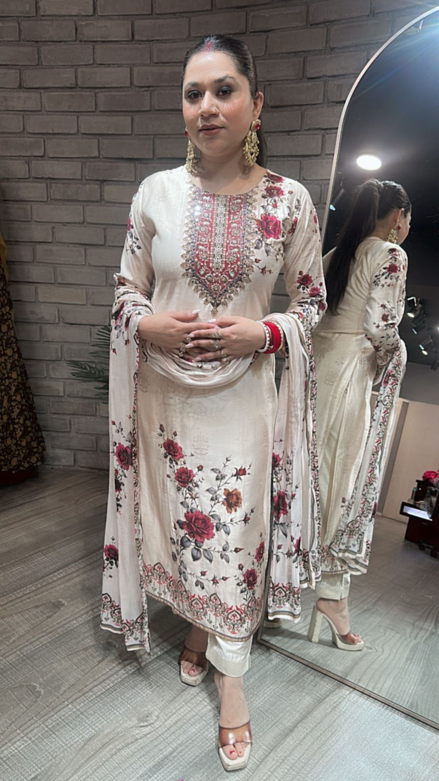 Diwali Floral Dupatta Suit