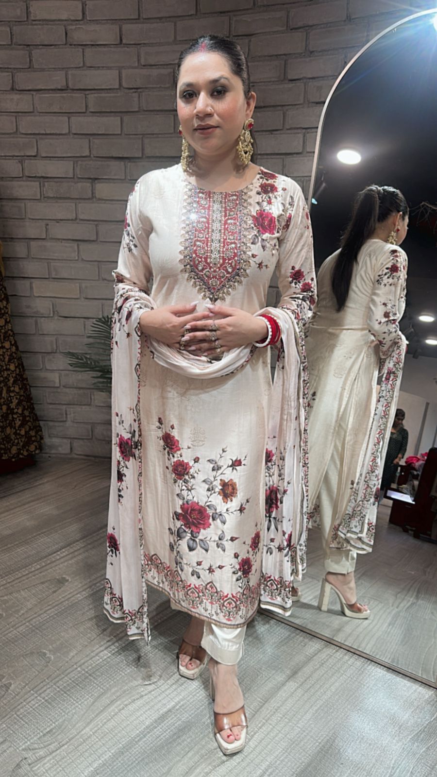 Diwali Floral Dupatta Suit
