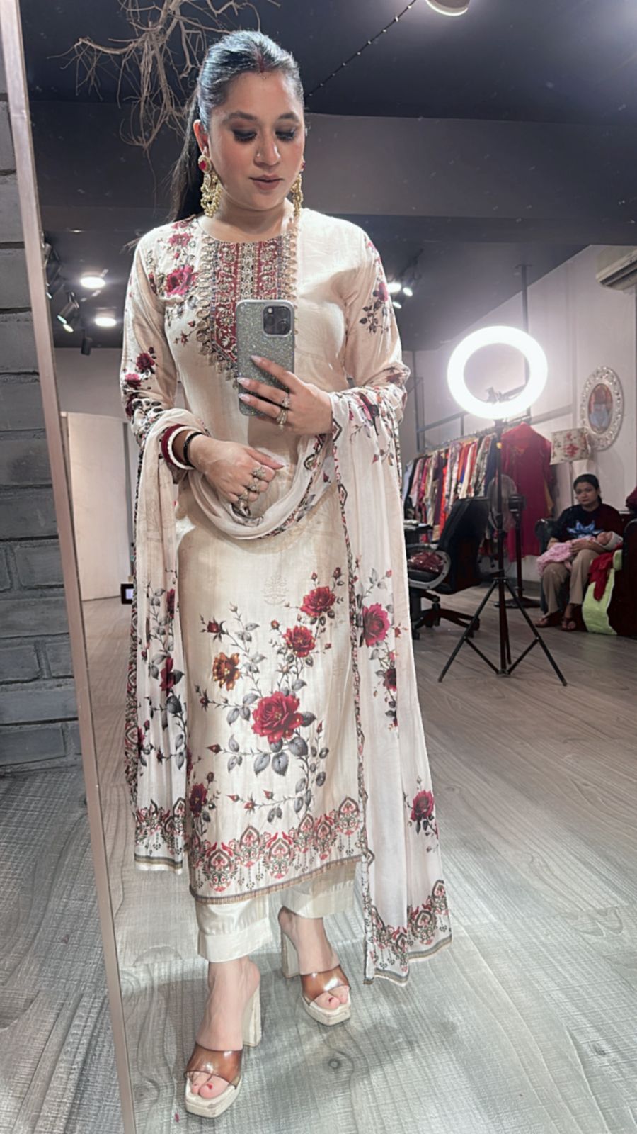 Diwali Floral Dupatta Suit