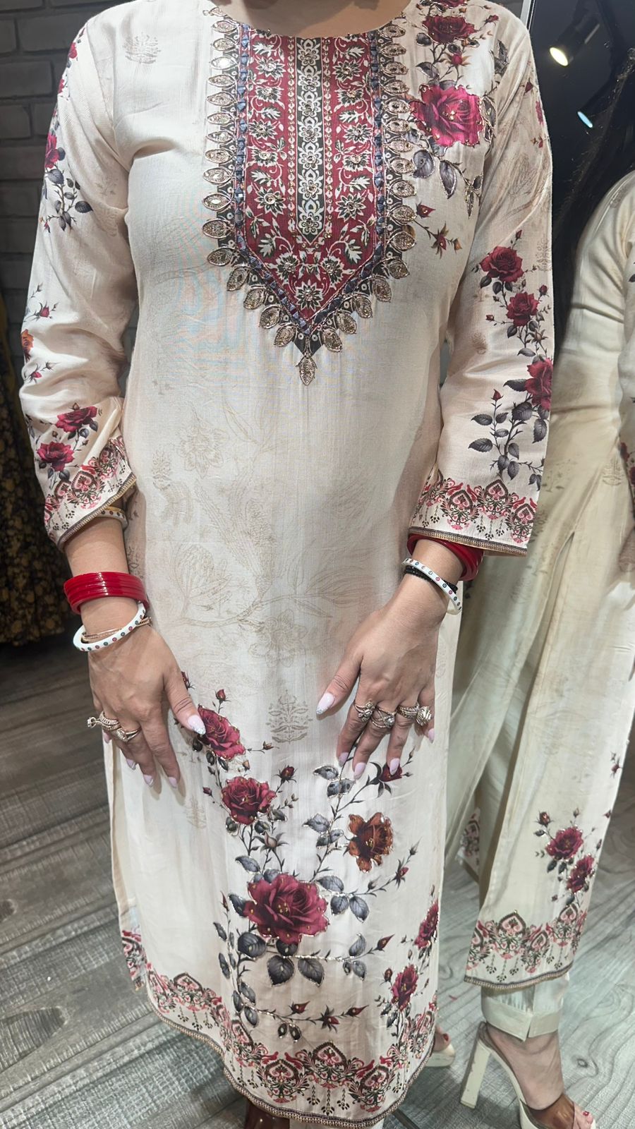 Diwali Floral Dupatta Suit