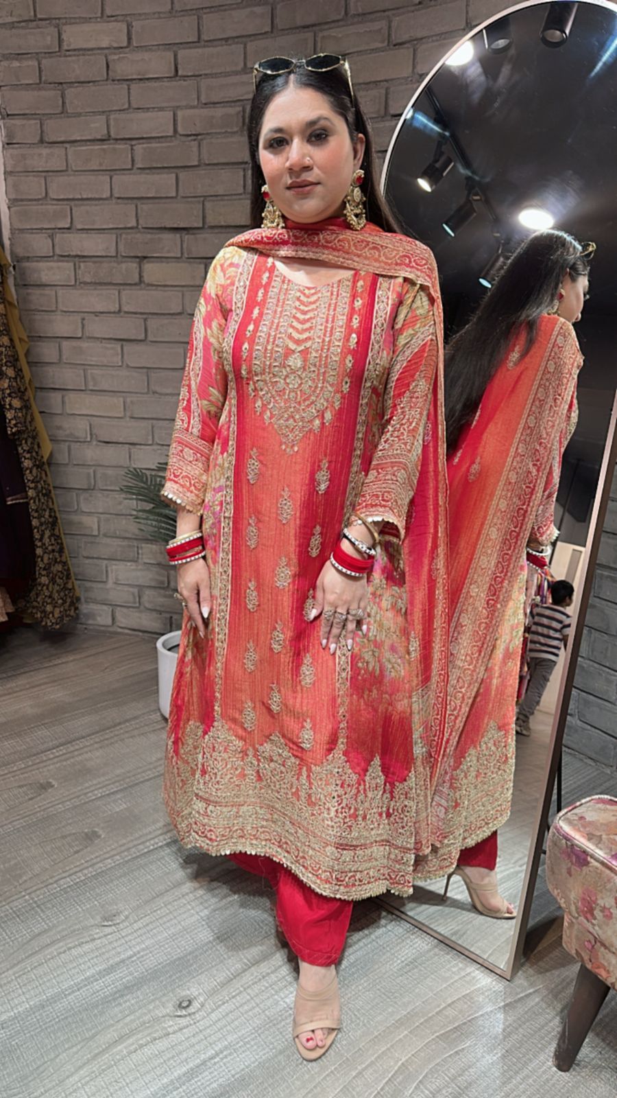 Dahleez Rust Designer suit