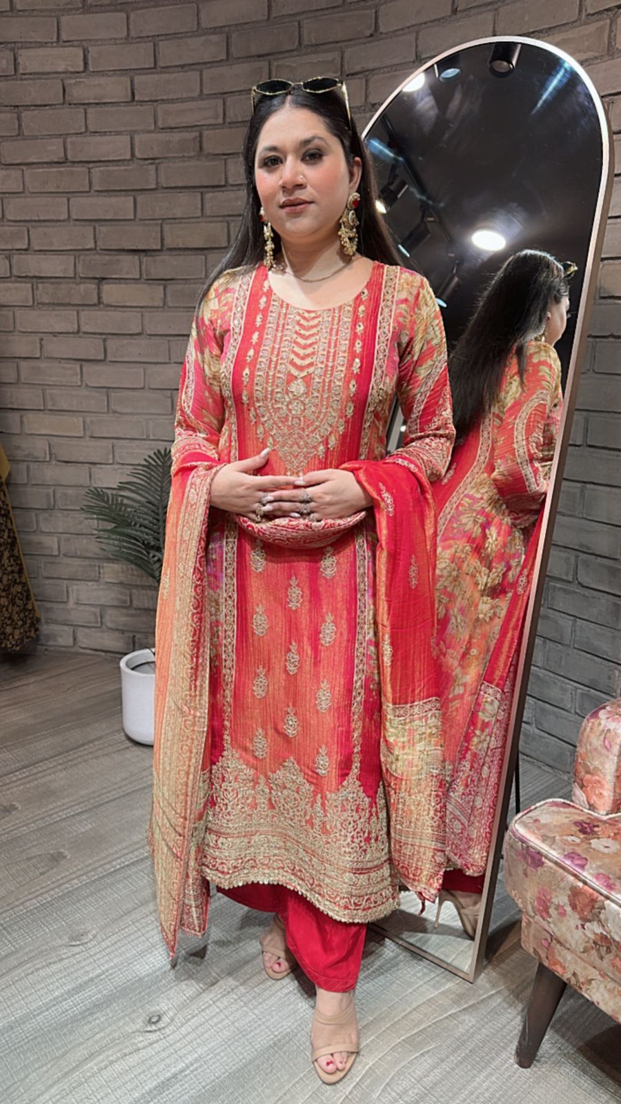 Dahleez Rust Designer suit