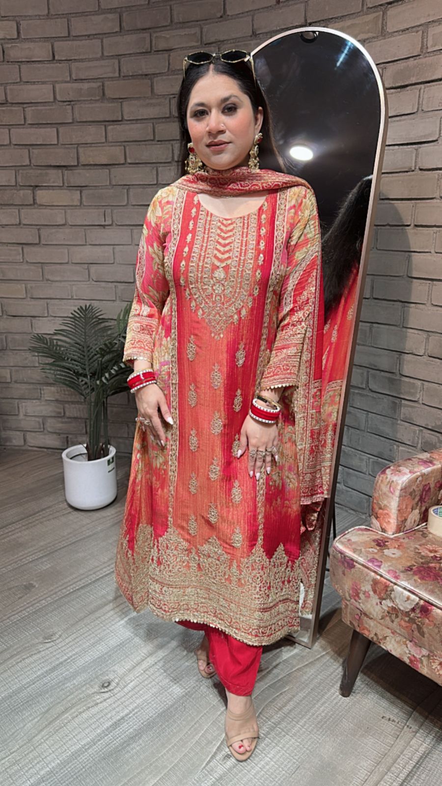 Dahleez Rust Designer suit