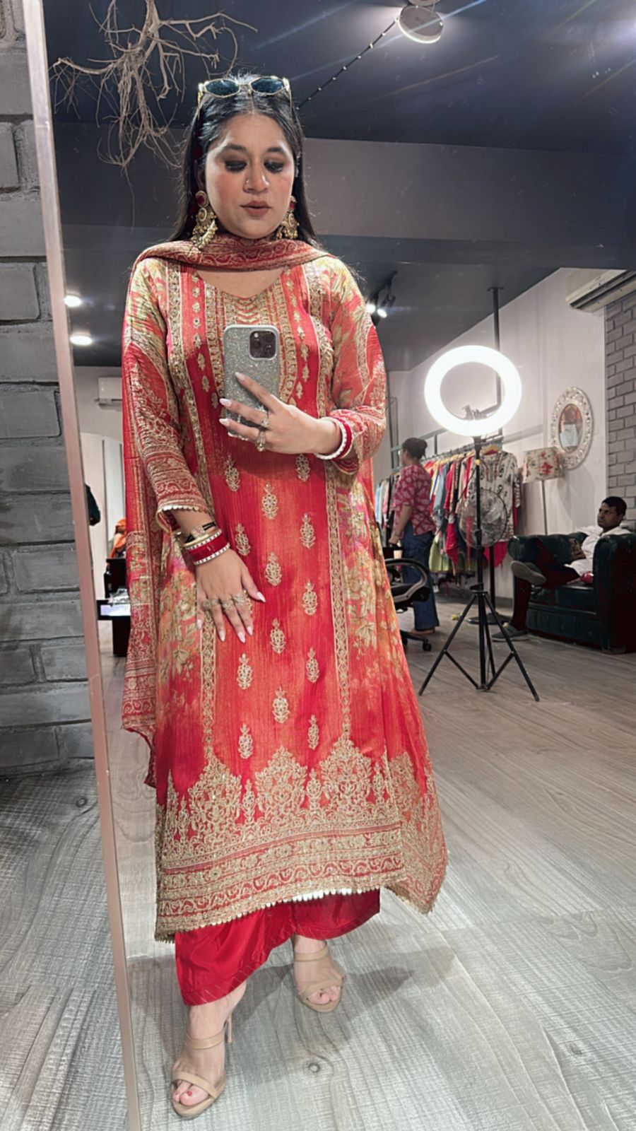 Dahleez Rust Designer suit