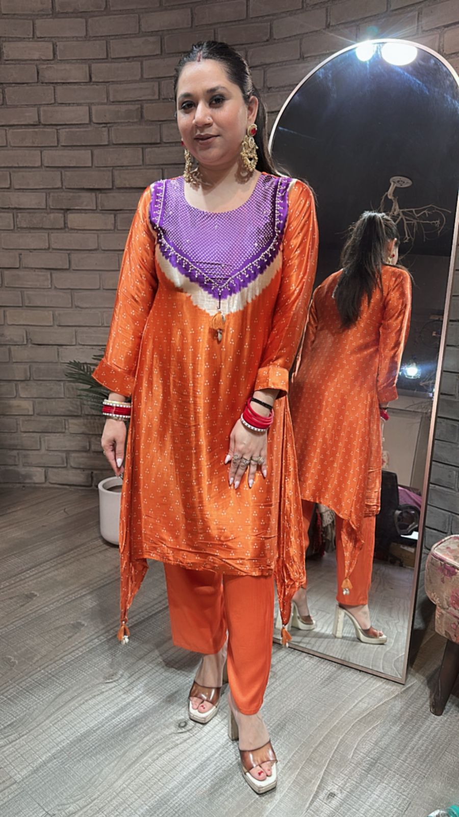 Vivah Rust Purple Tunic Set