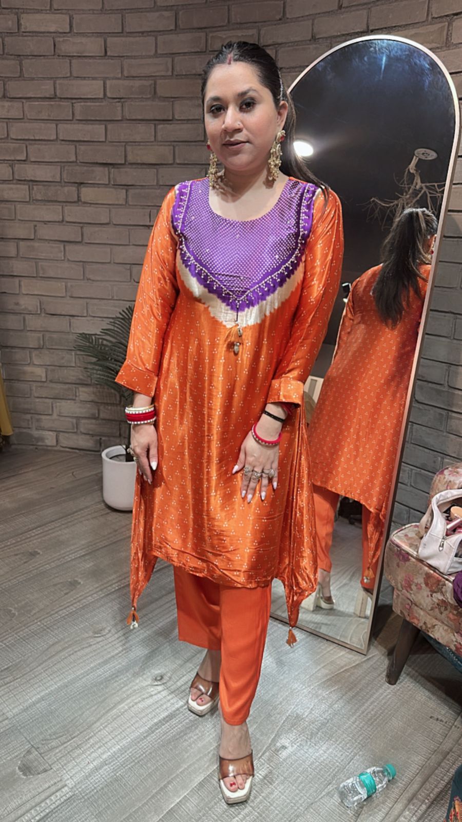 Vivah Rust Purple Tunic Set