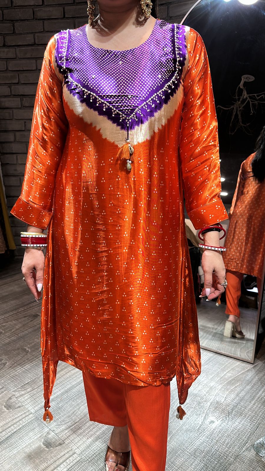 Vivah Rust Purple Tunic Set