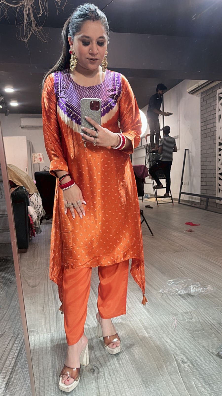 Vivah Rust Purple Tunic Set