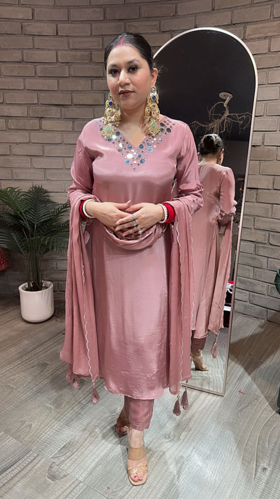 Bukhara mirror work A-line Suit