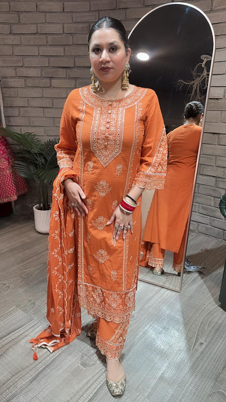 Cornflower Rust Thread work suit