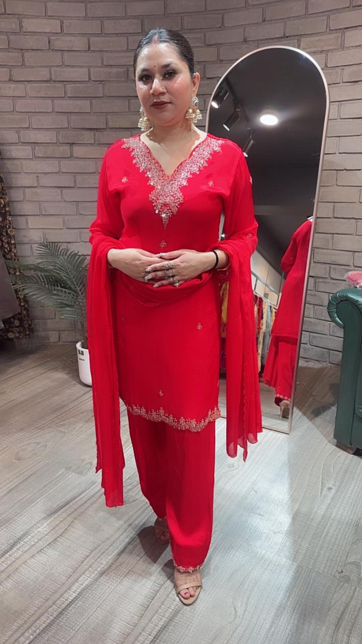 Tabeer Lal farshi salwar Suit