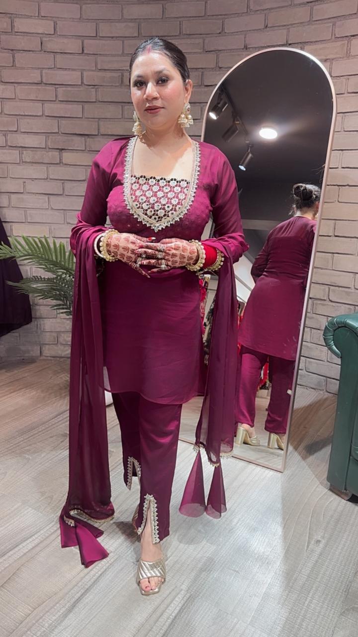Nk Sargi wine Designer suit