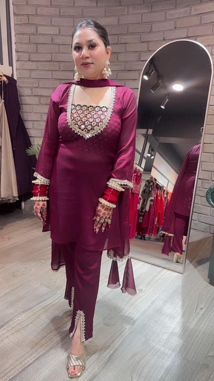 Nk Sargi wine Designer suit