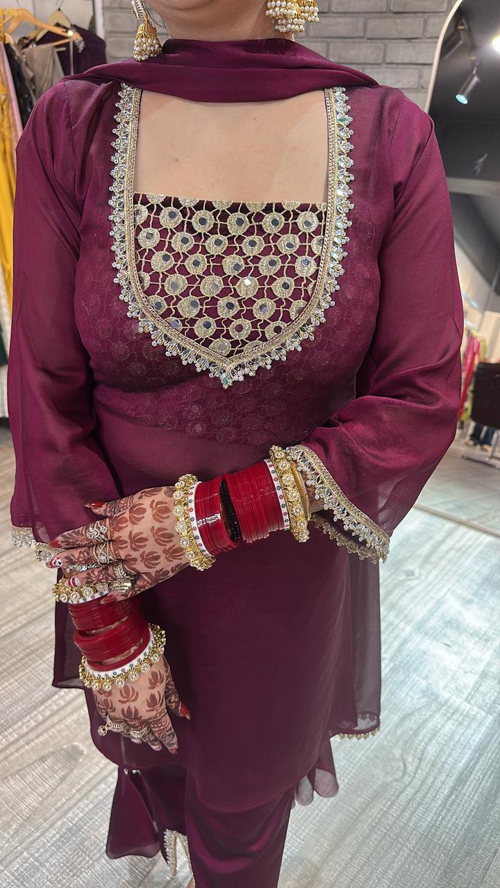 Nk Sargi wine Designer suit