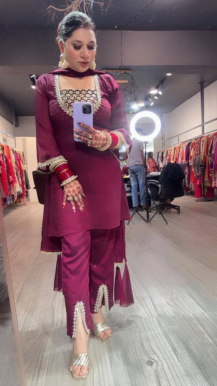 Nk Sargi wine Designer suit