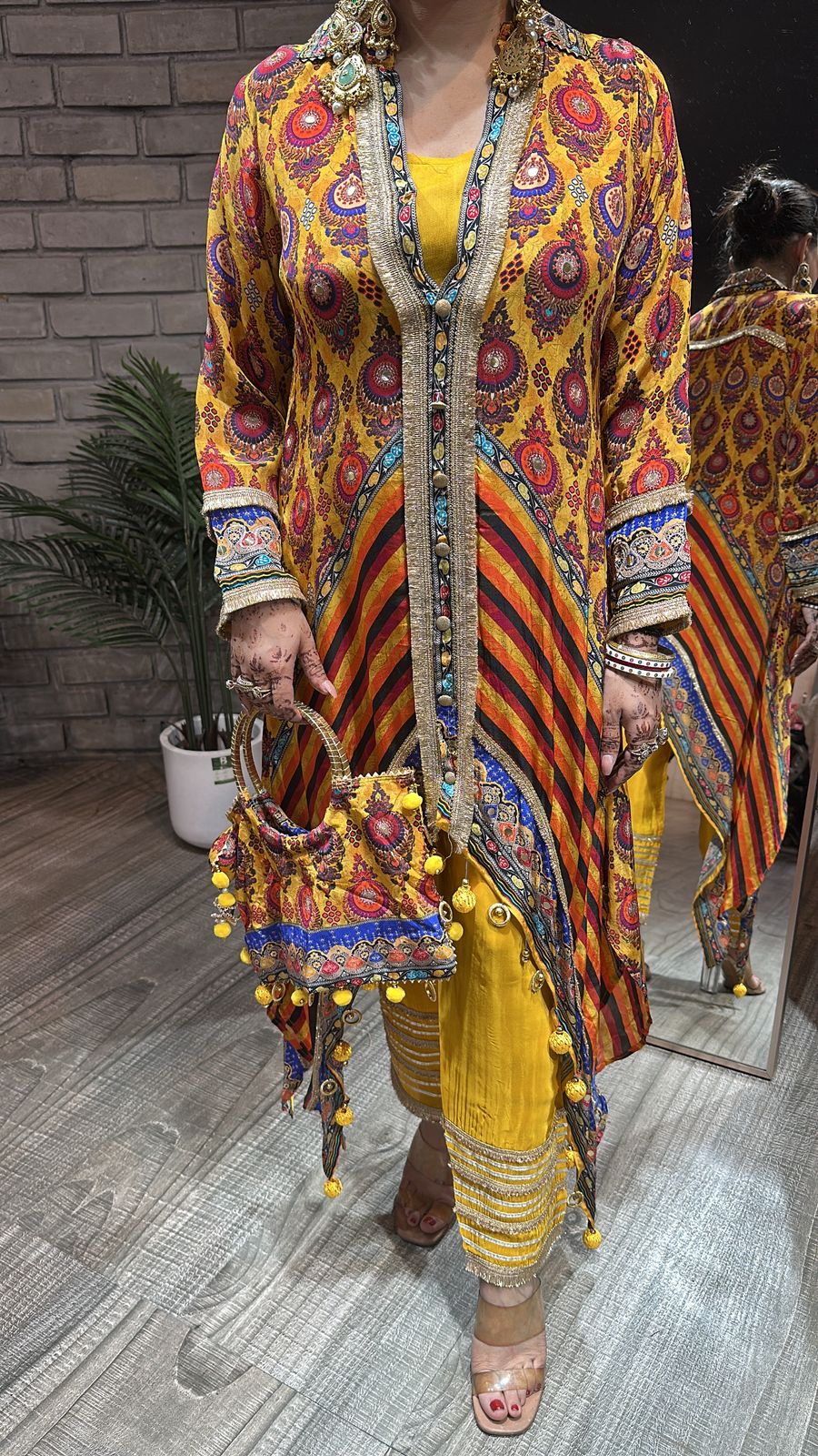 Anar Musturd Stylish Potli Cordset