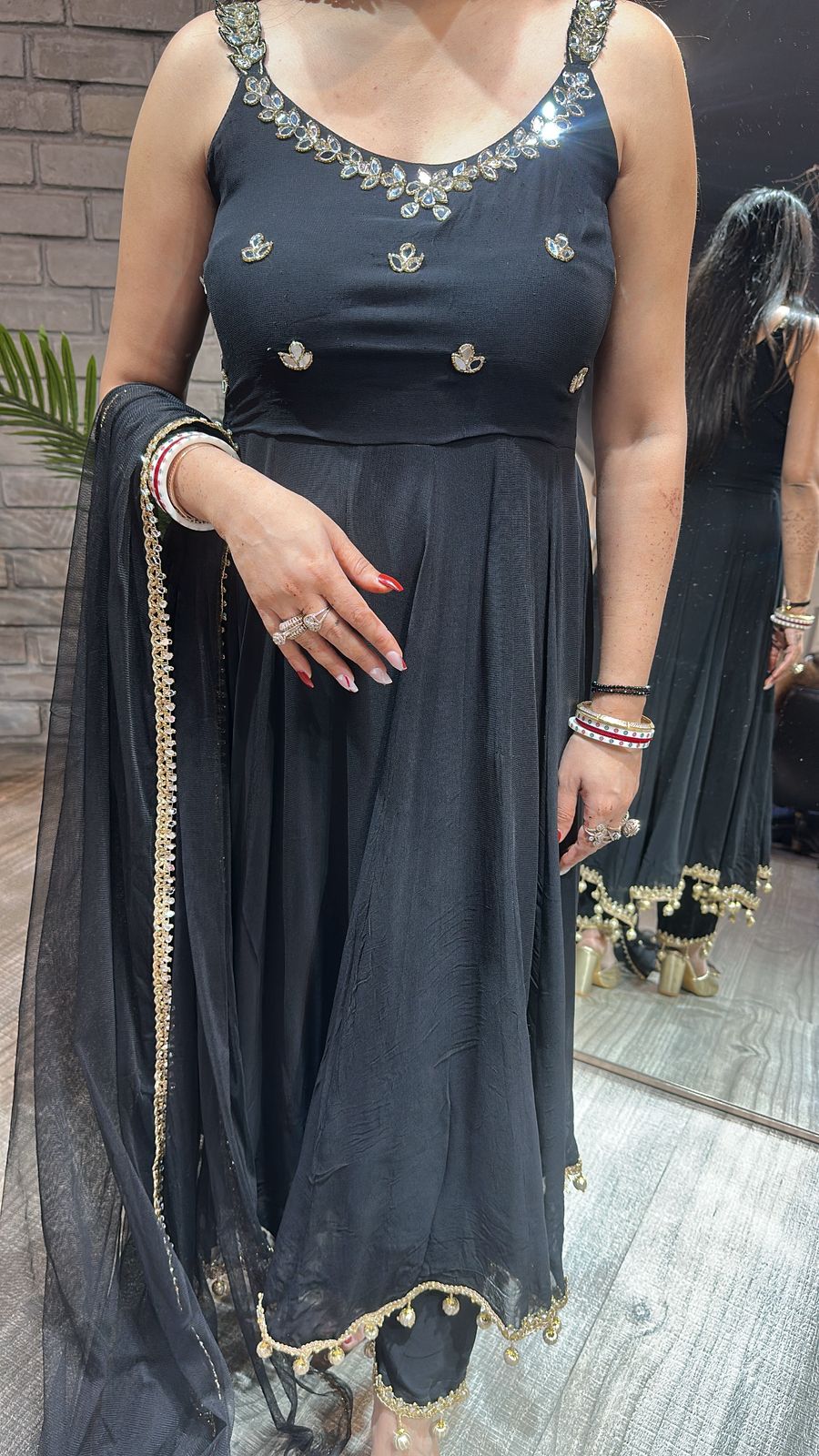 Deepavali Black Anarkali Suit