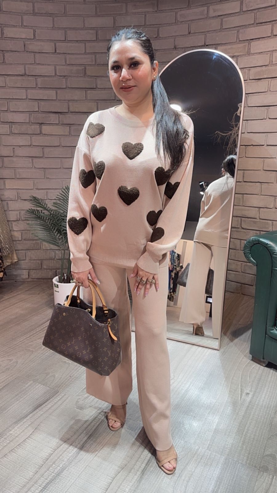 Dil wala Beige Woolen Cordset