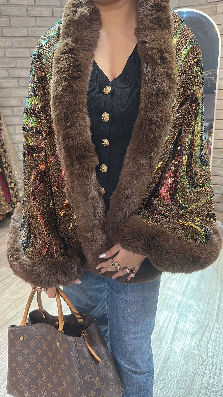 Glimmer Brown Fur Stole