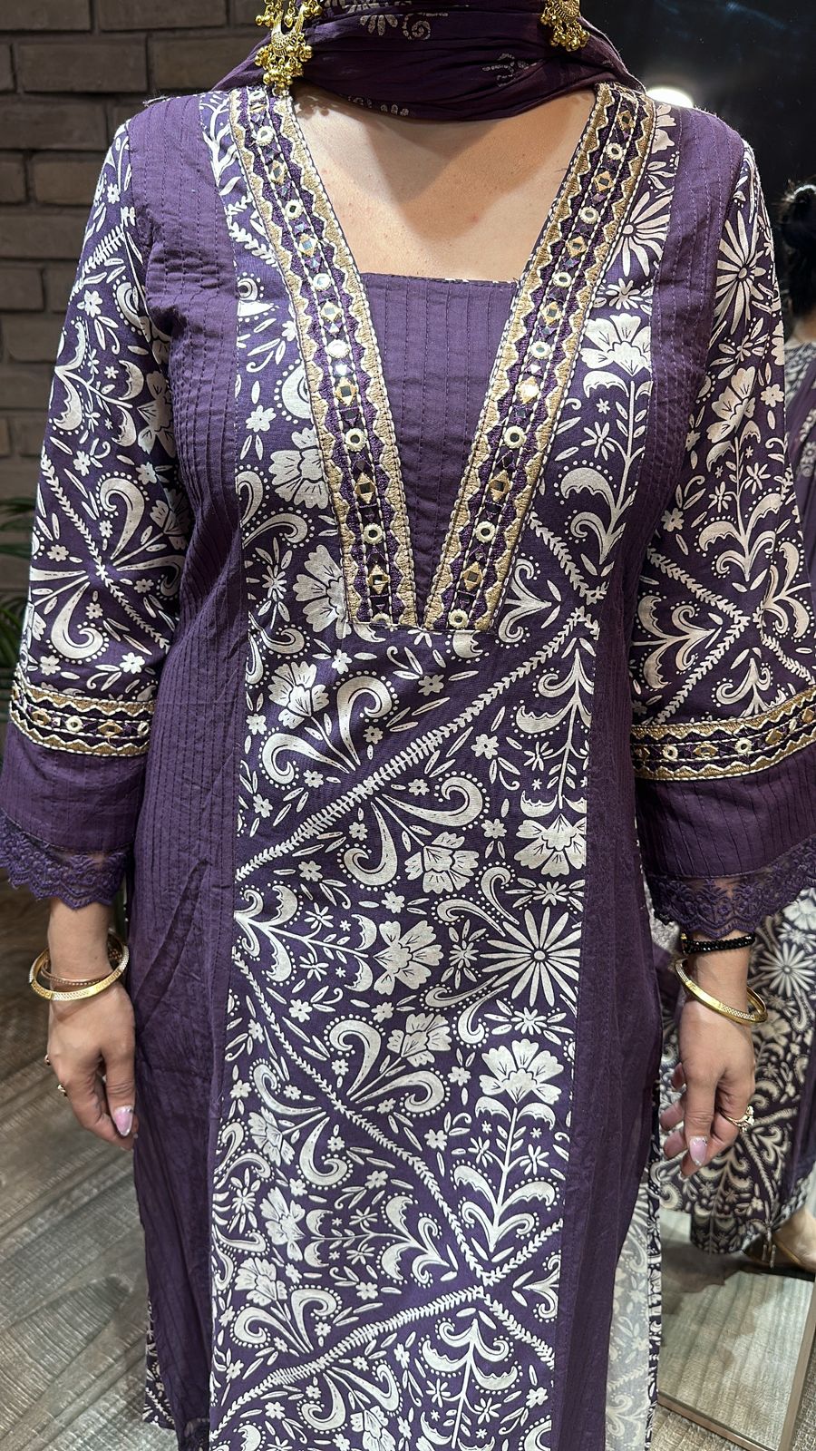 Kashish Lavander Designer Cotton suit