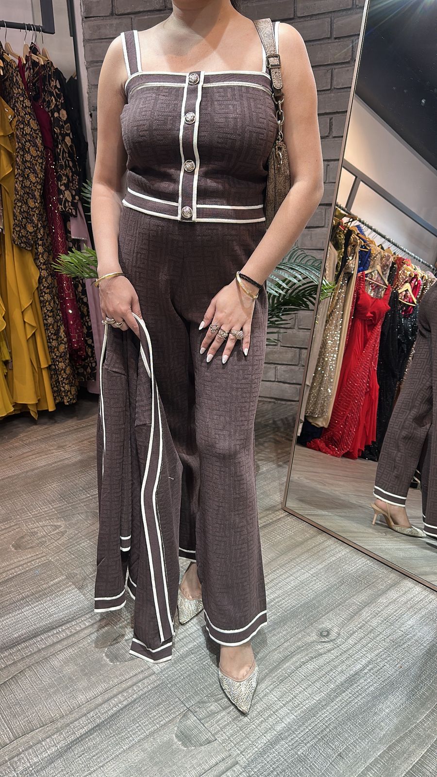 Bingo Brown Woolen Cordset 3pc