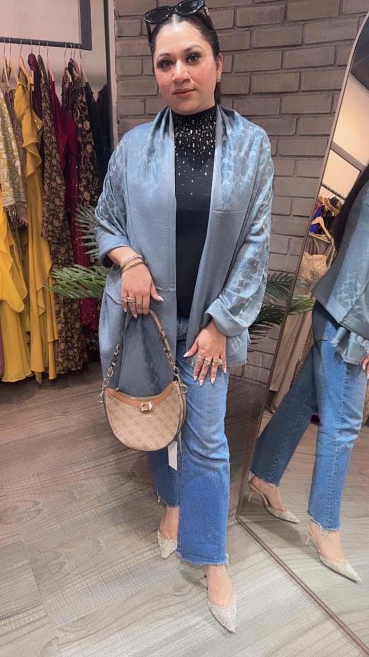 Coach Dark Grey Semi Woolen Stole