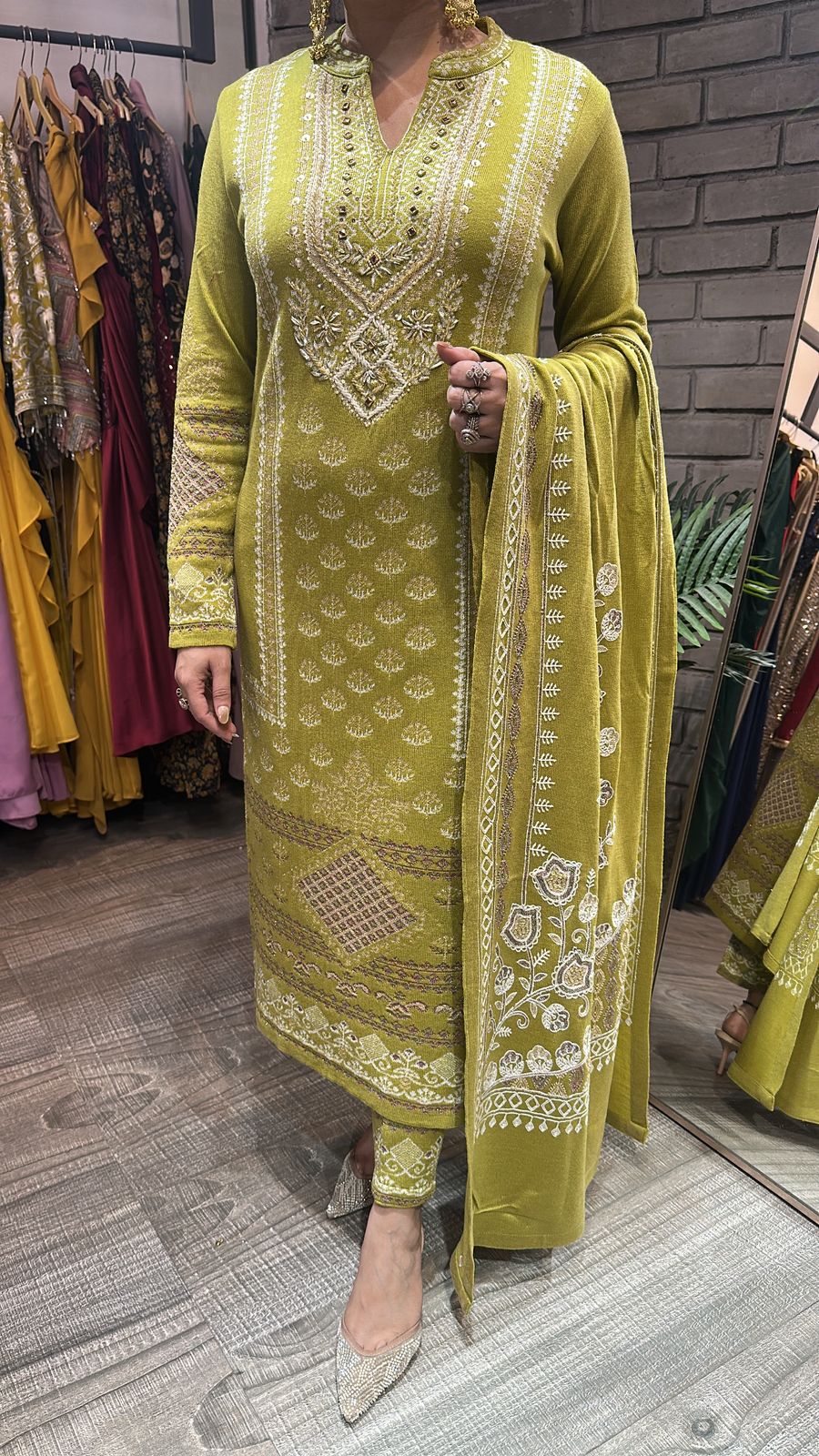 Pepper Lime Woolen Designer suit