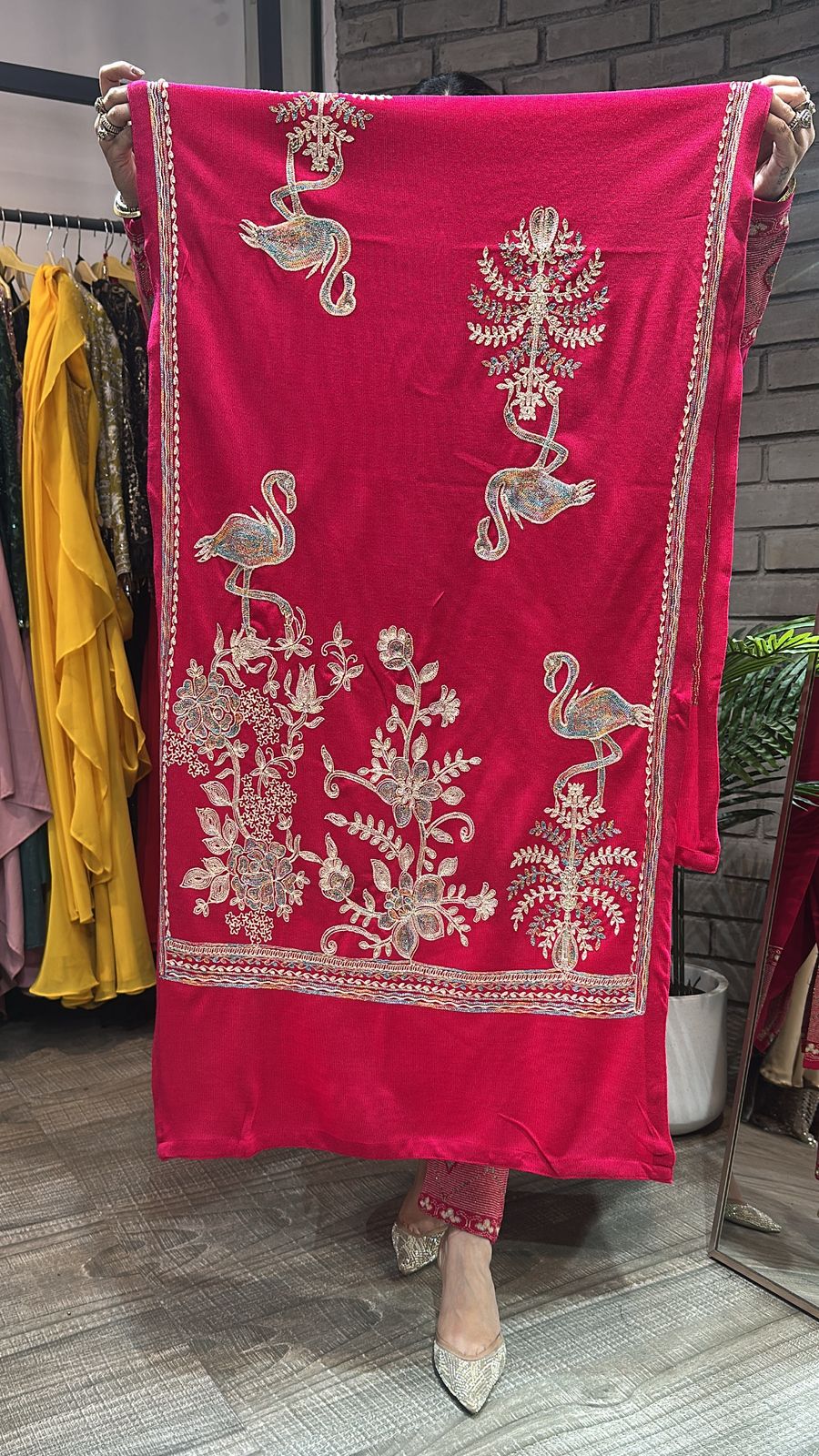 Flamingo Hotpink Woolen Designer suit