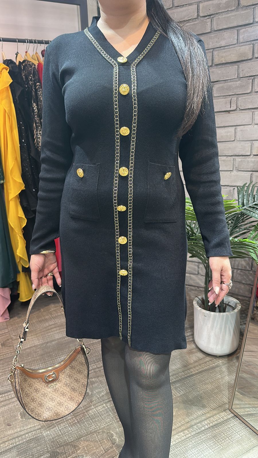 Eden Black Woolen Dress