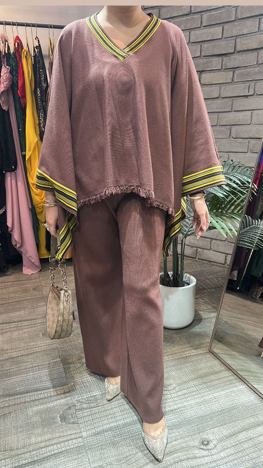 Theos Brown Woolen Cordset