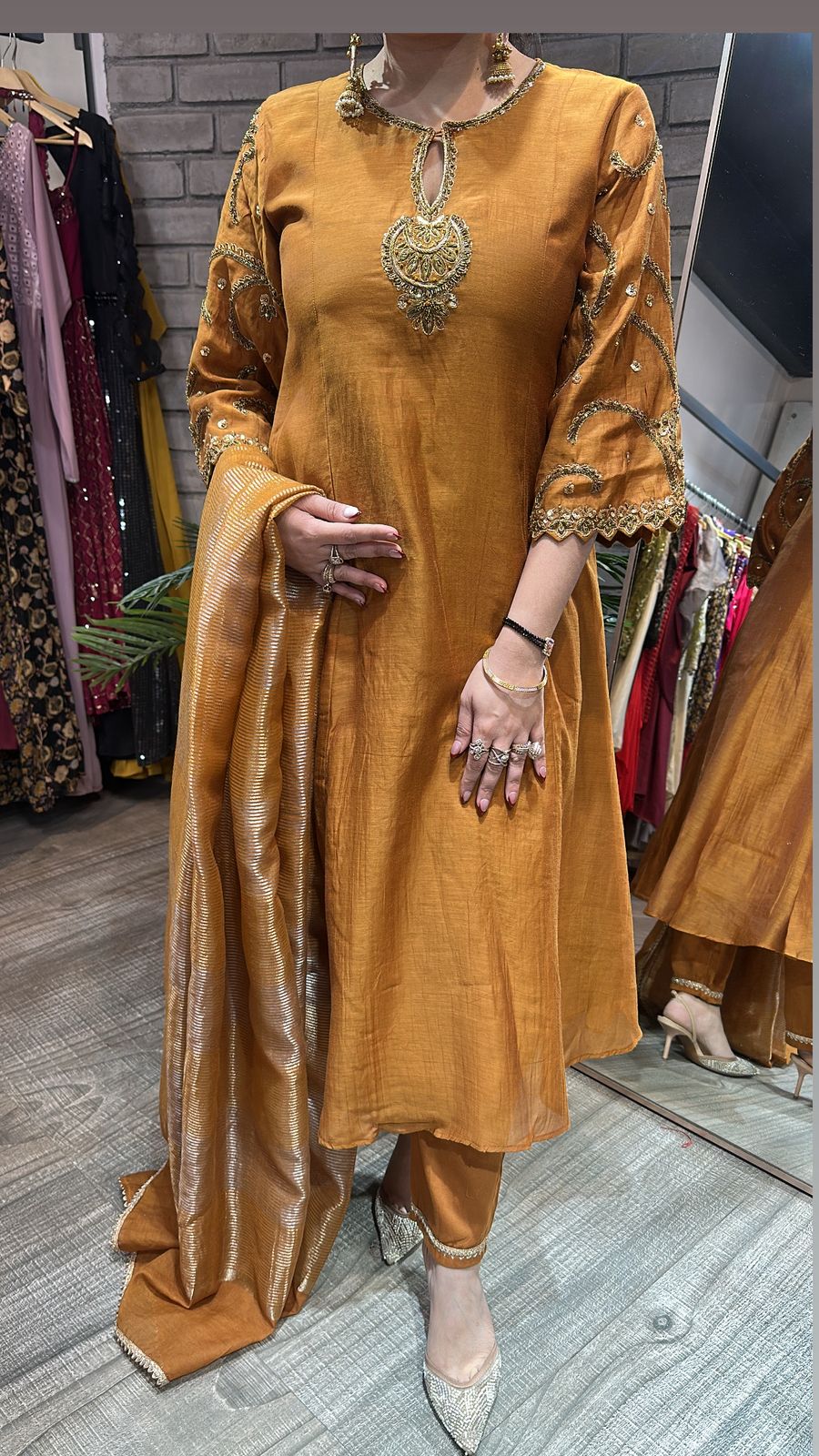 Biryani Mustard Designer Handwork suit