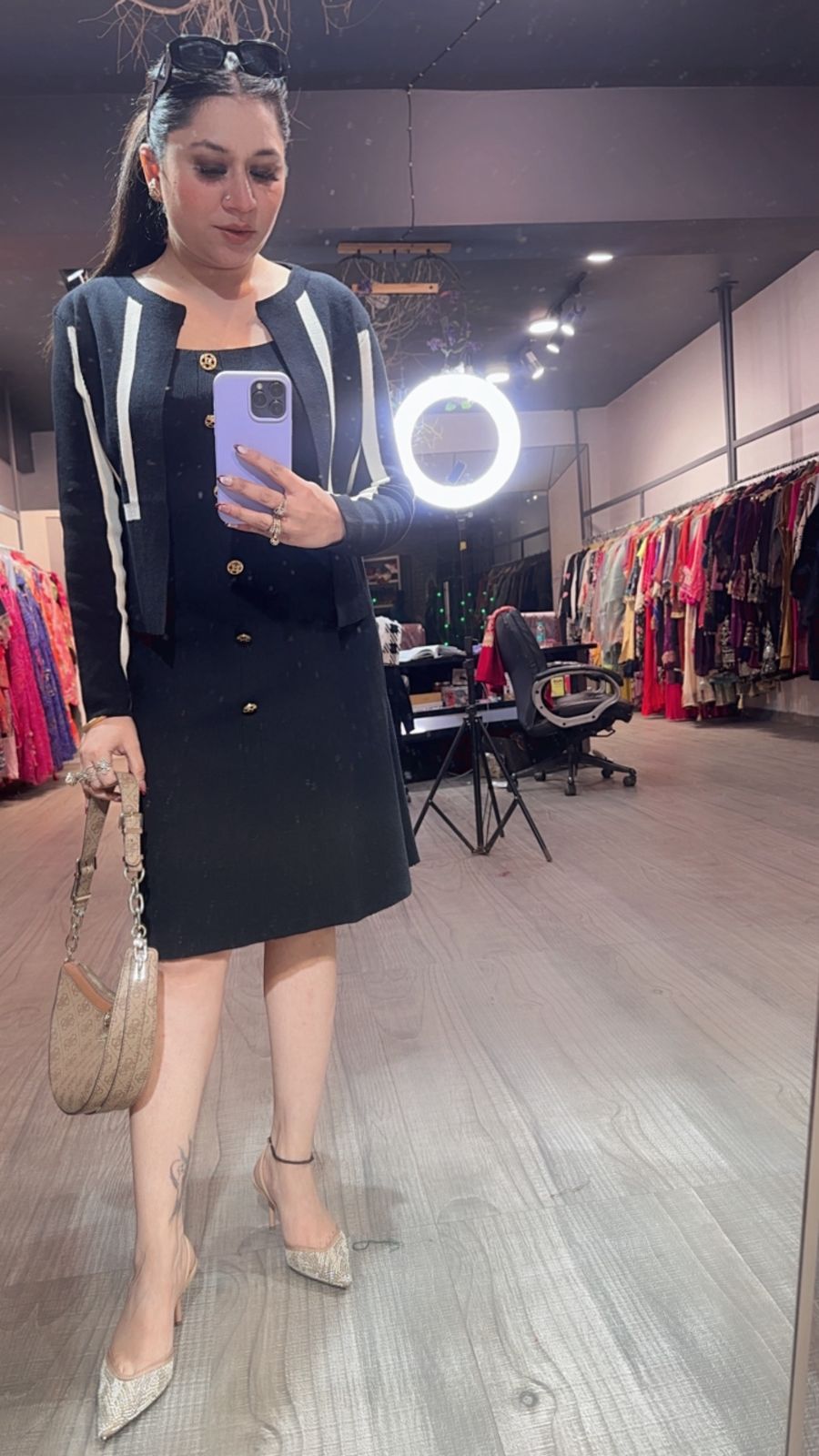 Piano Black jacket Woolen Dress