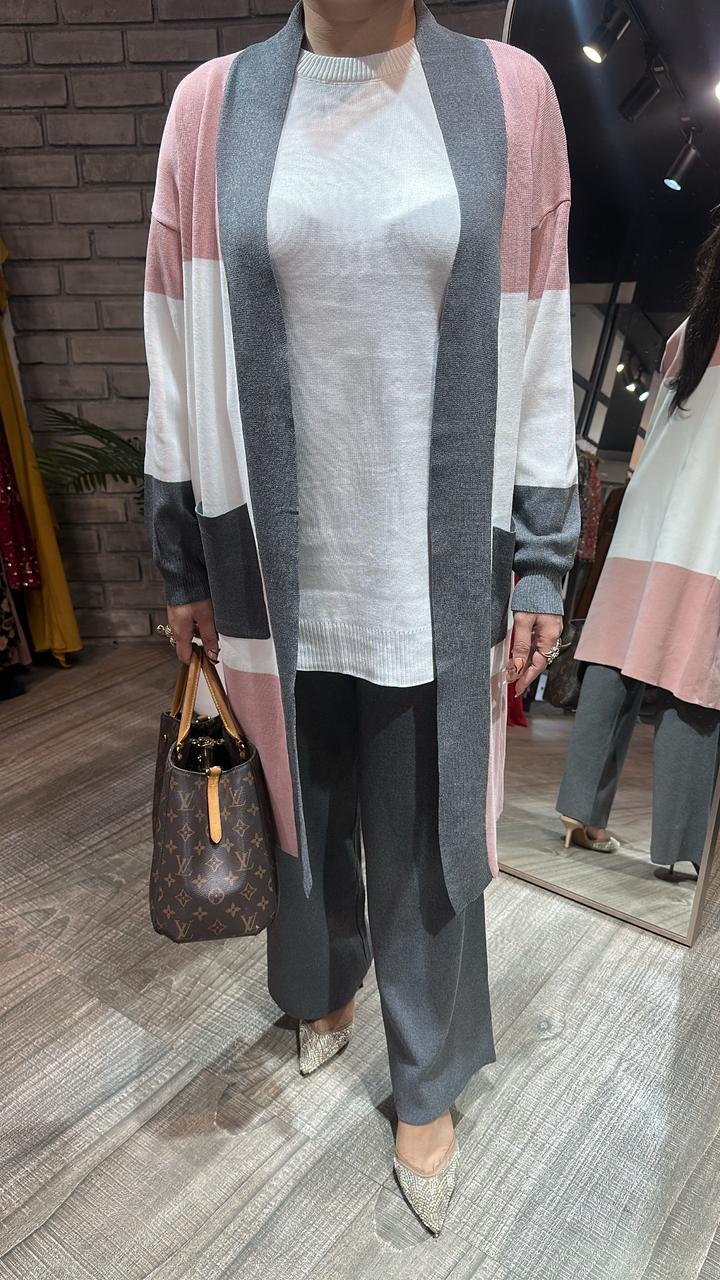 Brazil Baby pink white jacket Woolen Cordset